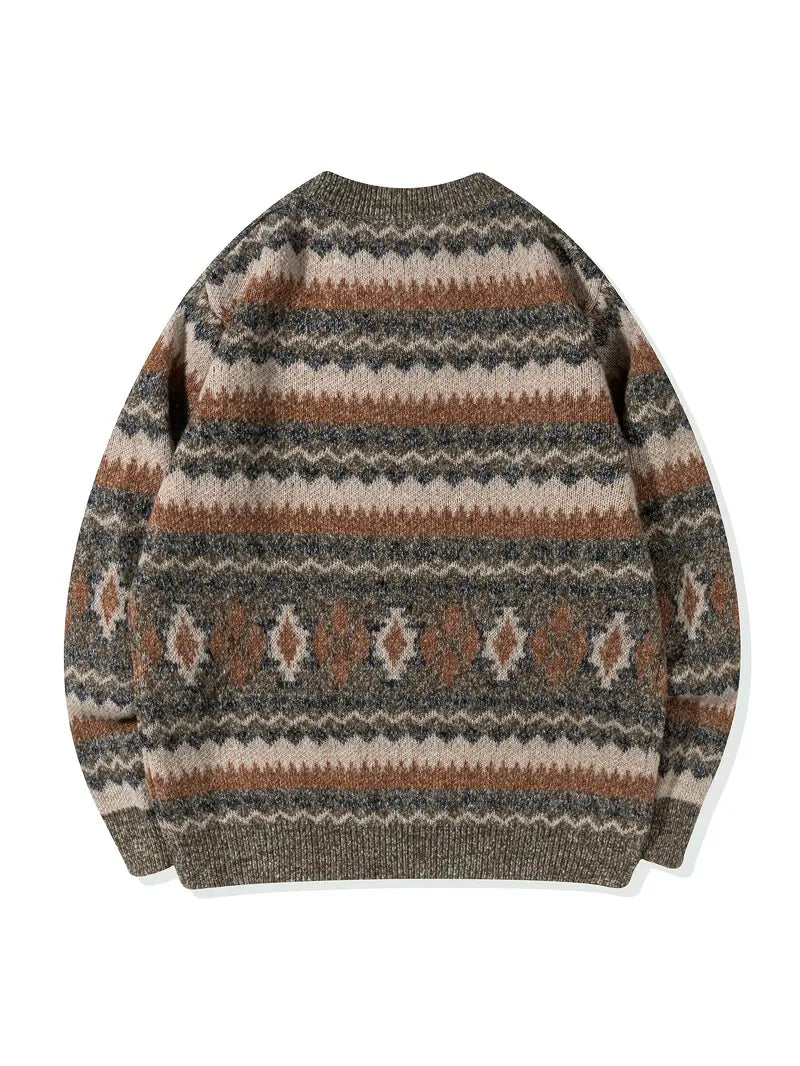 Hartman Lässiger Geometrischer Strick Pullover
