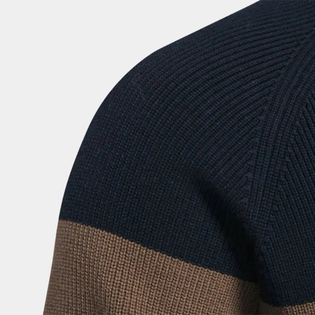 Modischer Strickpullover mit sportivem Reißverschluss