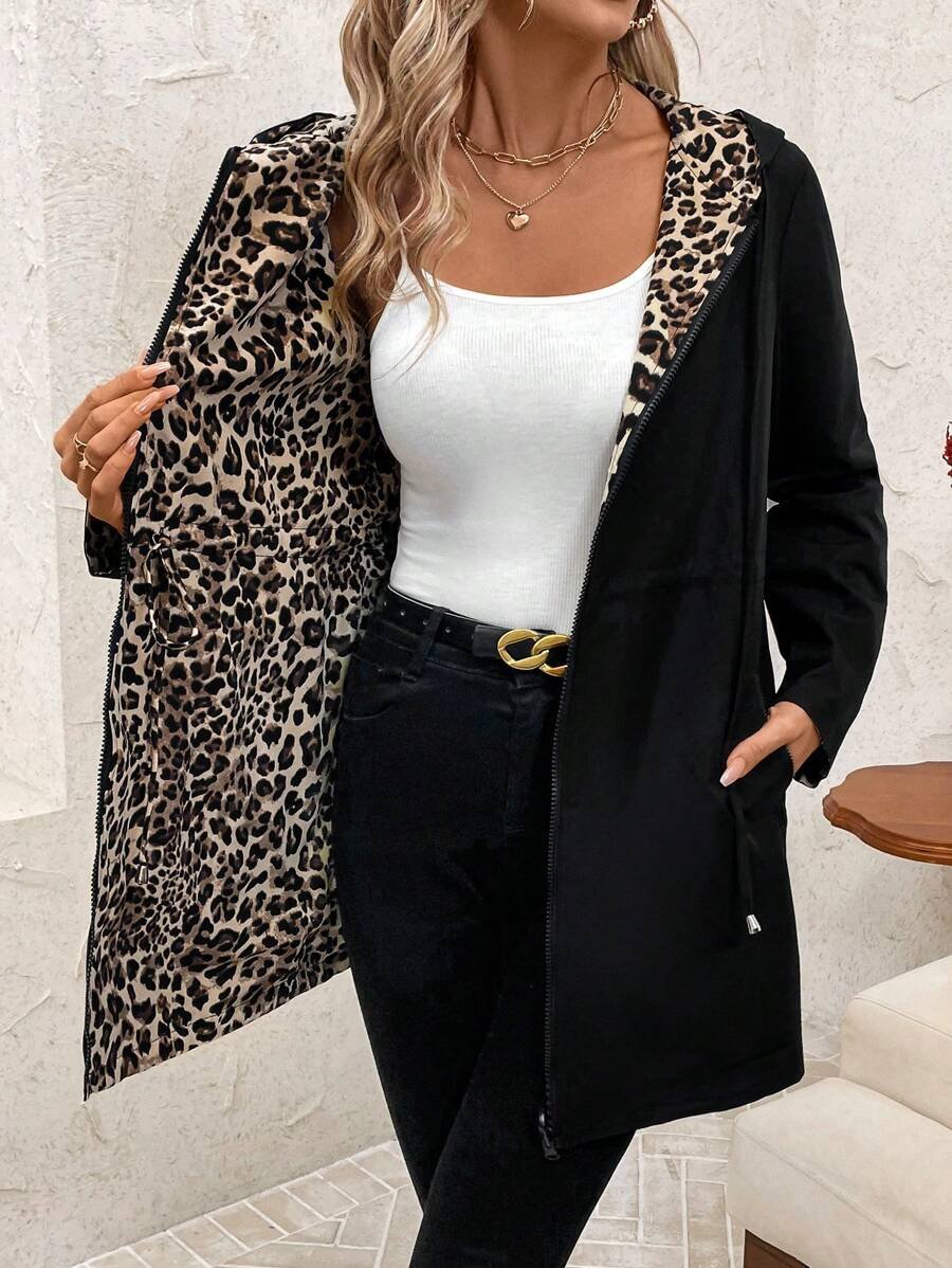 Saoirse | Wendbarer Hoodie mit Leopardenmuster