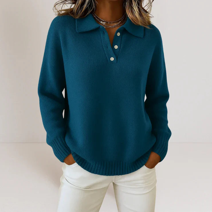 Livia | Weicher Strickpullover mit Kragen