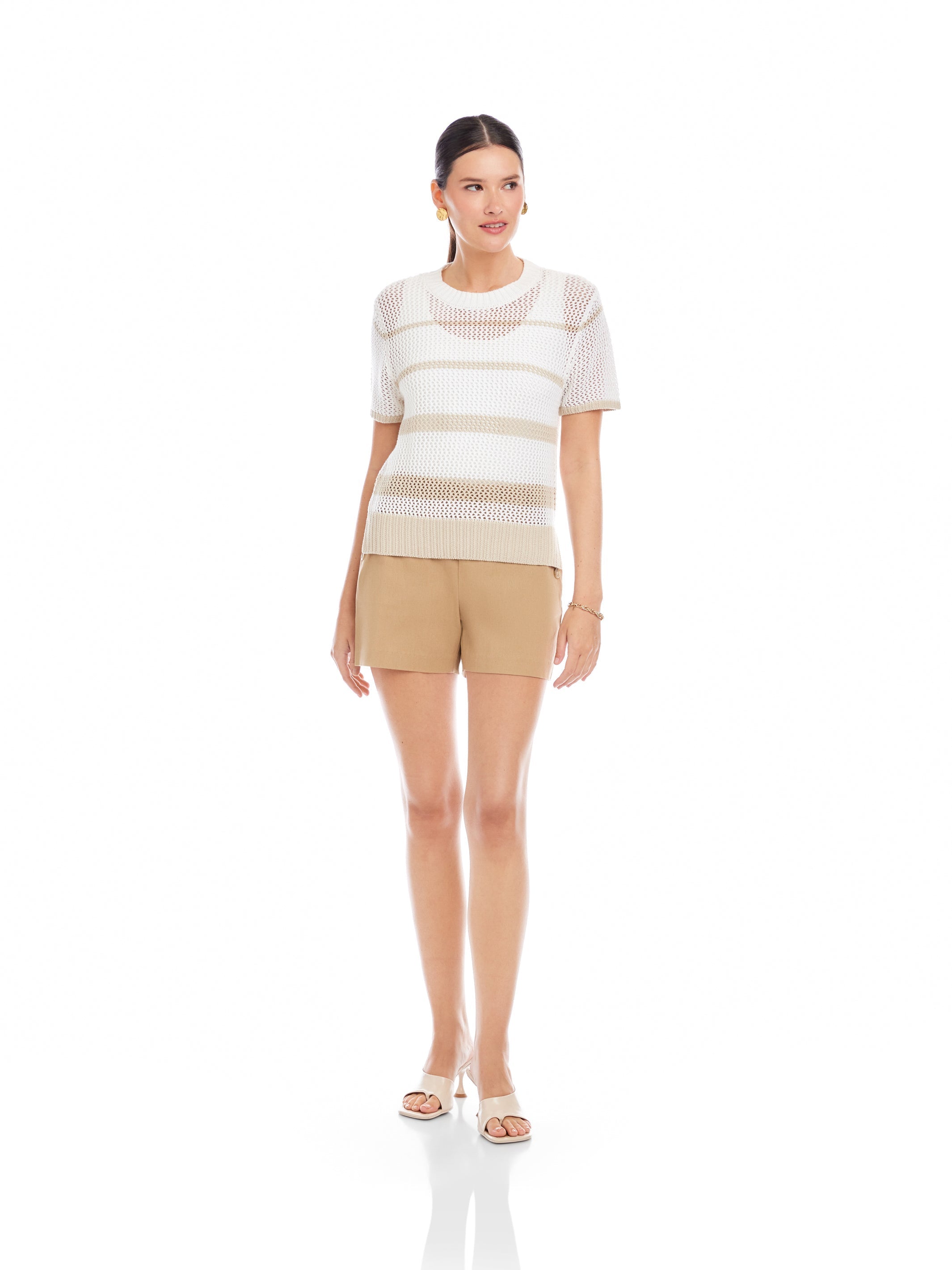 Faye Damen Häkelpullover – Transparentes Top im Boho-Look