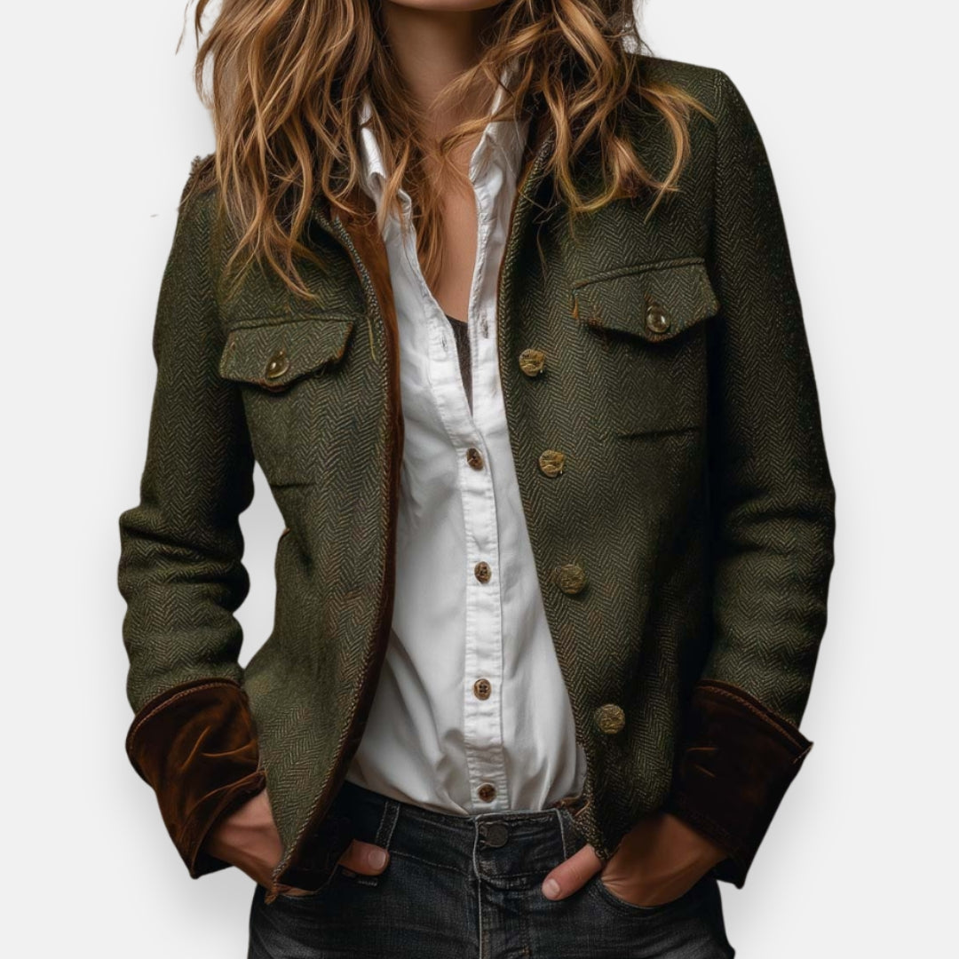 Corrie | Tweedjacke mit Samtdetails
