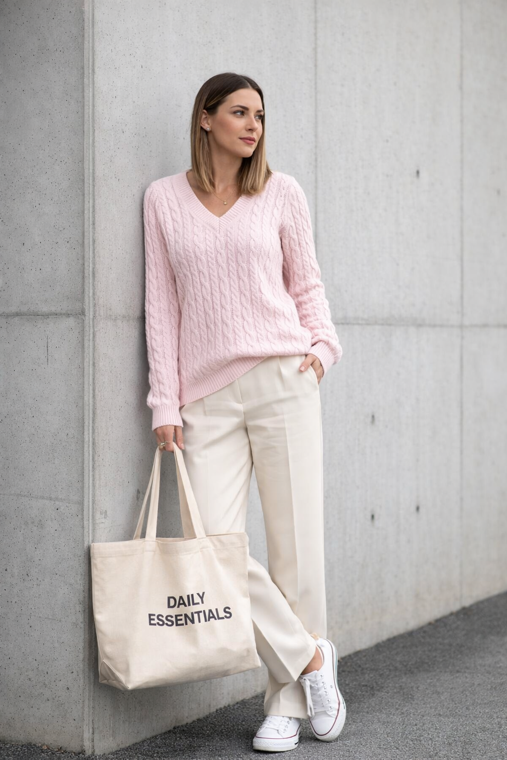 Sivanit - Langärmeliger Strick Pullover Mit Rippmuster