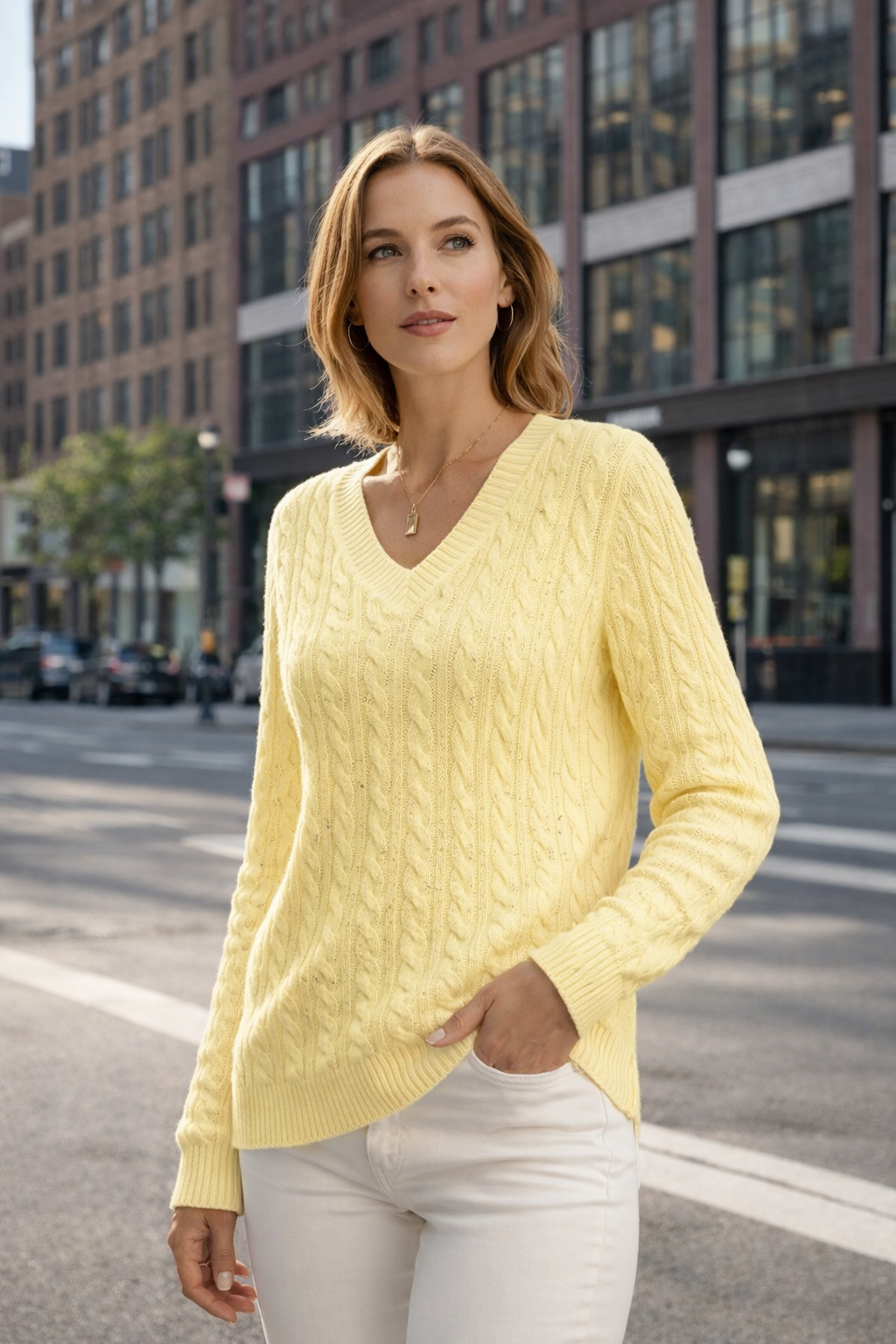 Sivanit - Langärmeliger Strick Pullover Mit Rippmuster