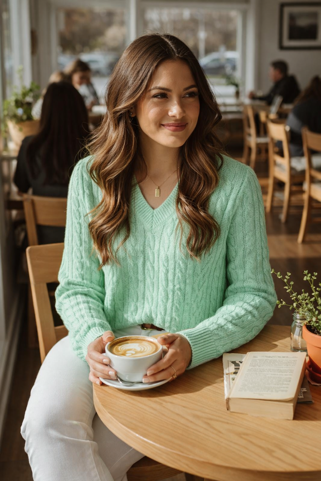 Sivanit - Langärmeliger Strick Pullover Mit Rippmuster