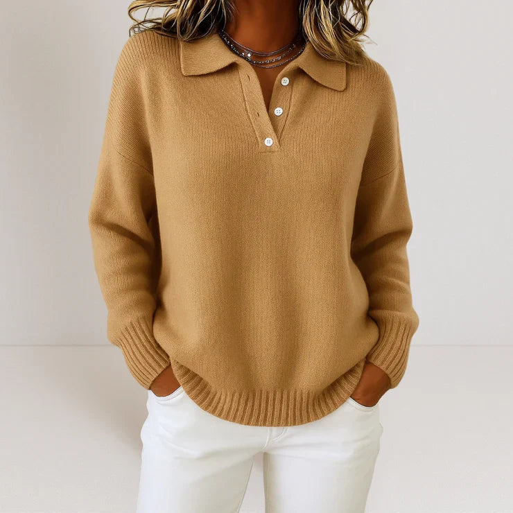 Livia | Weicher Strickpullover mit Kragen
