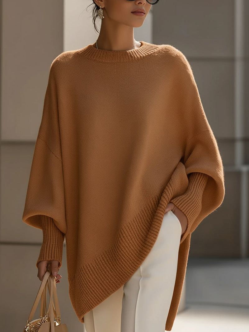Kimia Übergrosser Gestrickter Rundhalsausschnitt Pullover