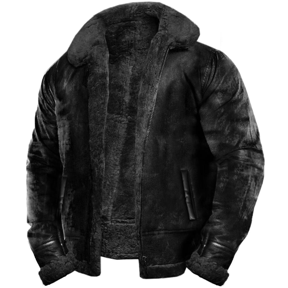 Jack | Retro Lederjacke mit Fellfutter
