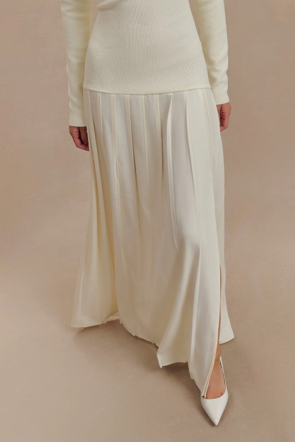 Jasmin Retro-Maxikleid mit Bardot-Ausschnitt