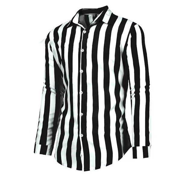 Jacki | Baumwoll-Leinen gestreifte Button-Down Langarm