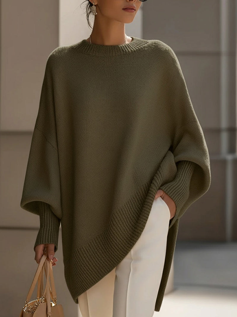 Kimia Übergrosser Gestrickter Rundhalsausschnitt Pullover