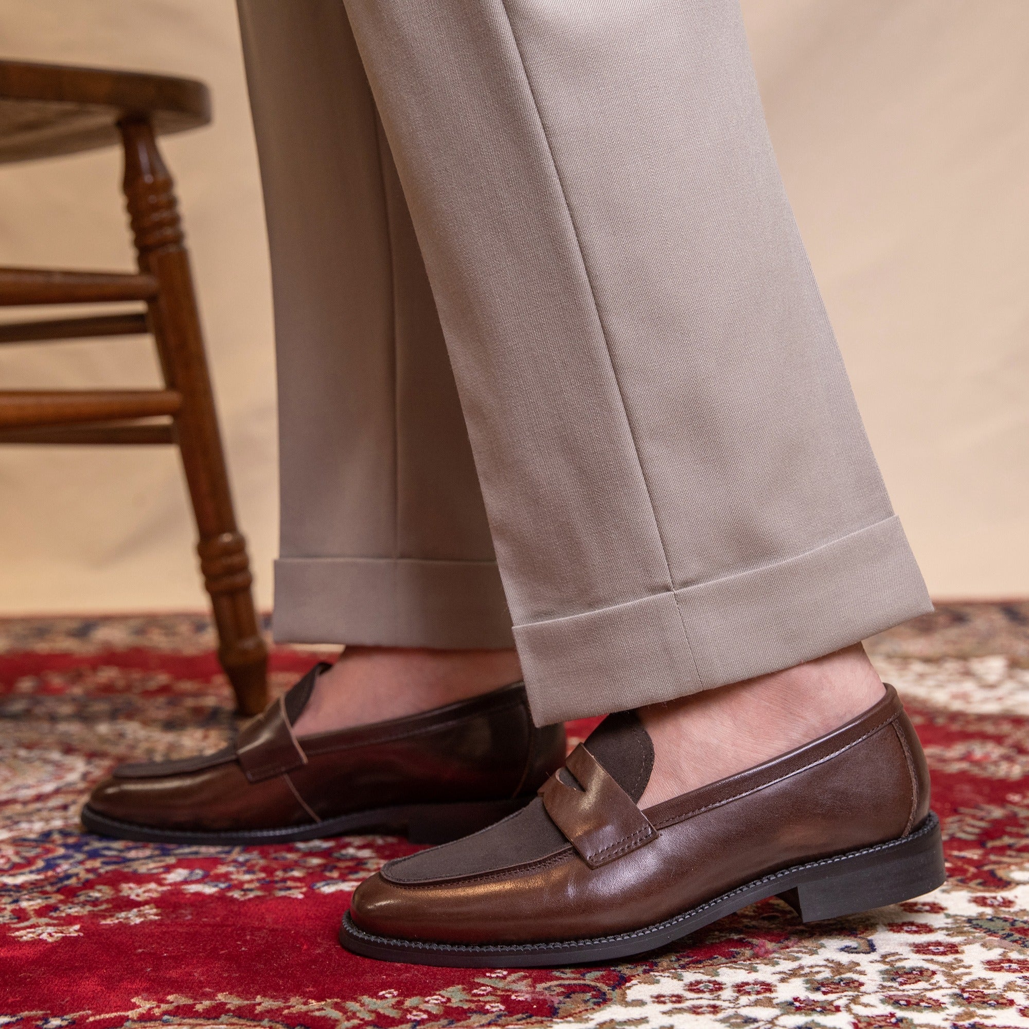 Paris Penny Loafers mit Kontrast