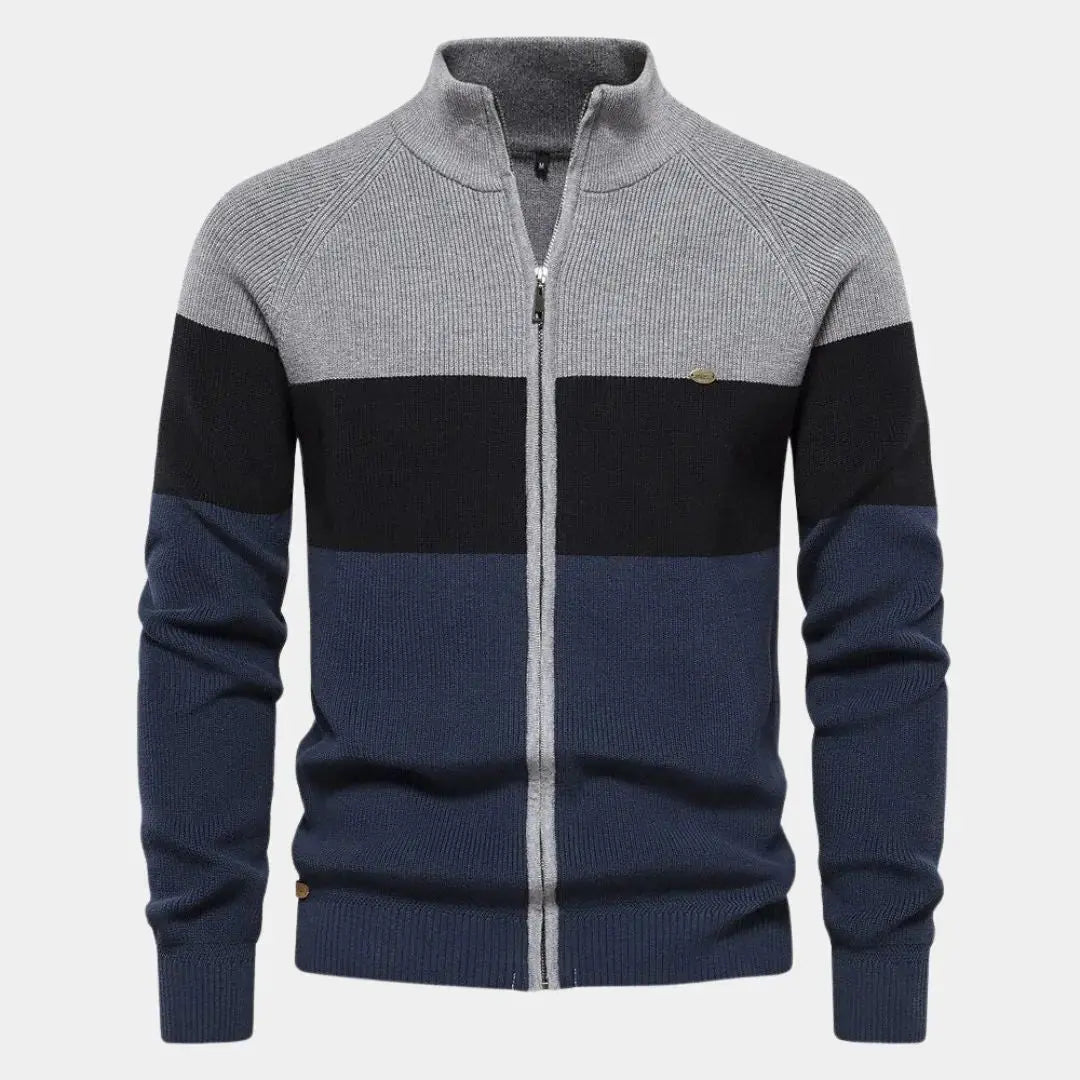 Modischer Strickpullover mit sportivem Reißverschluss