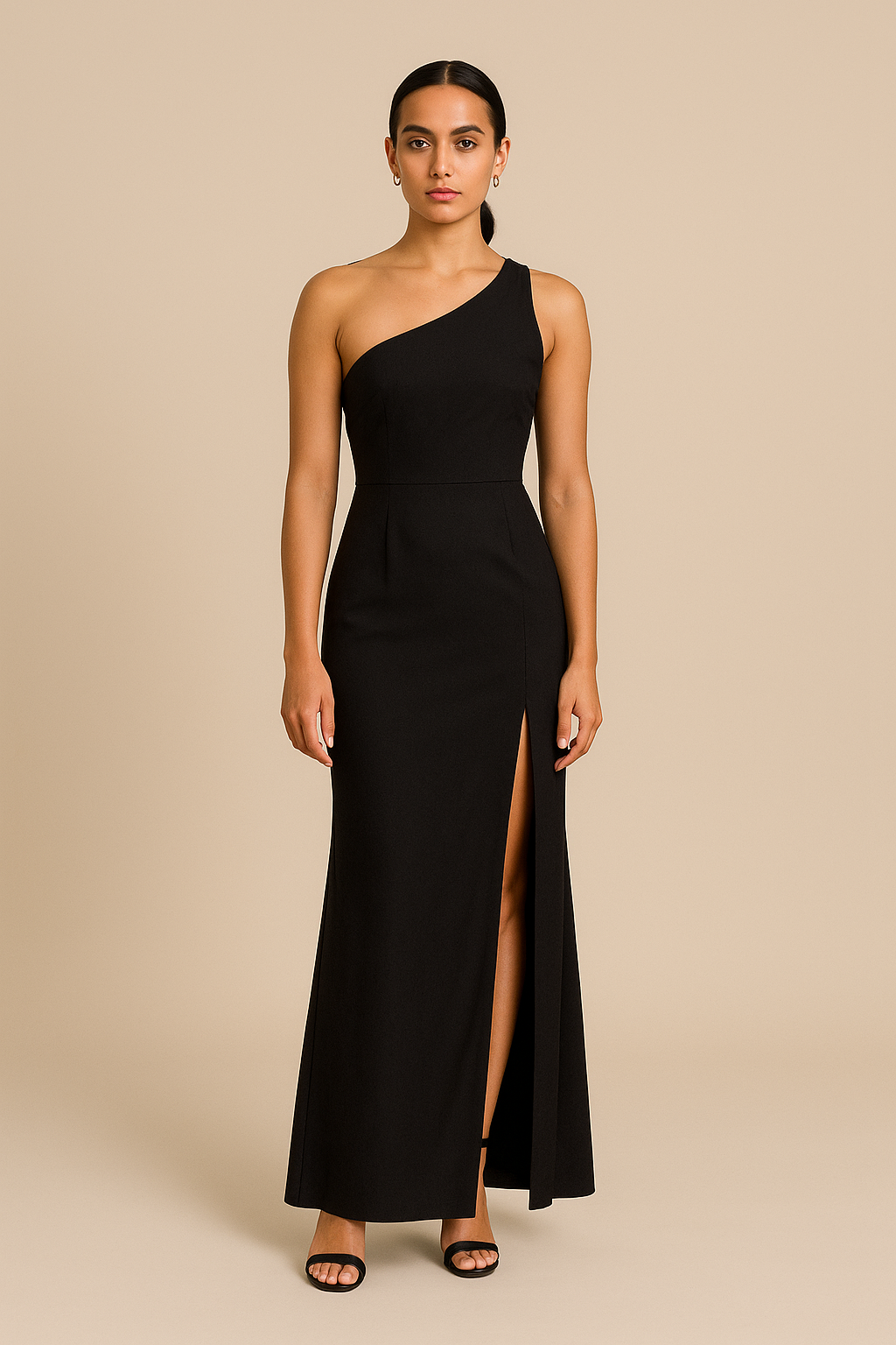 AROSA | Sommerliches Damen Satinkleid mit One-Shoulder-Schnitt