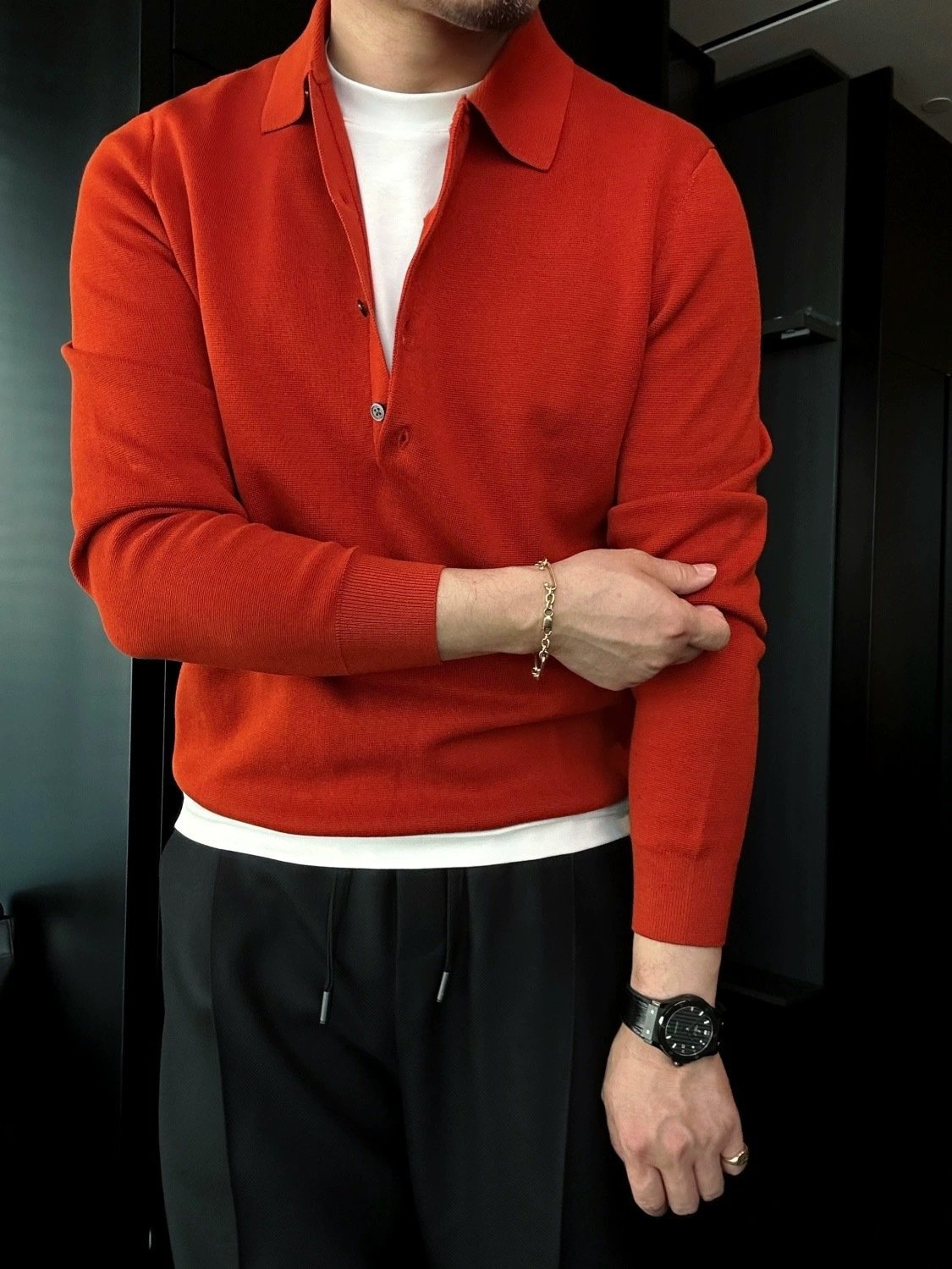 Ben | Langärmliger Strick-Polo-Pullover
