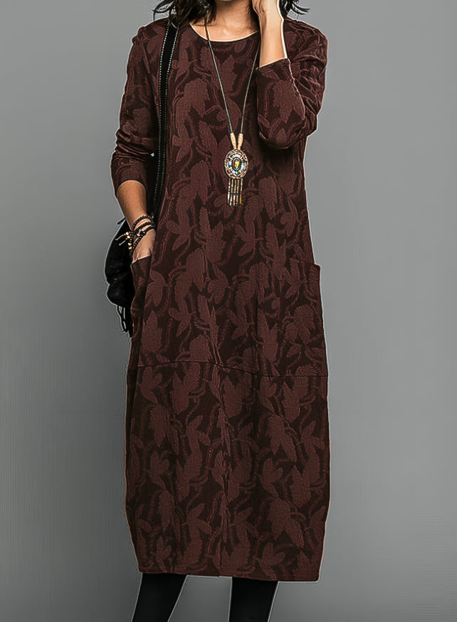 Lässiges Rundhals Winterkleid