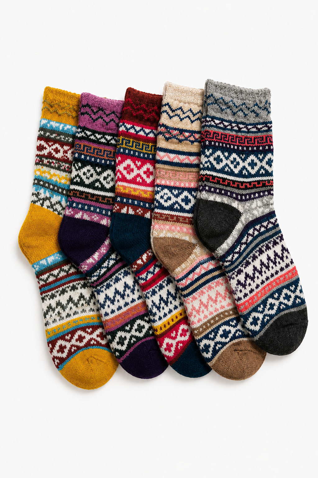 AROSA | Damen Norweger Socken 5er-Pack Bunt