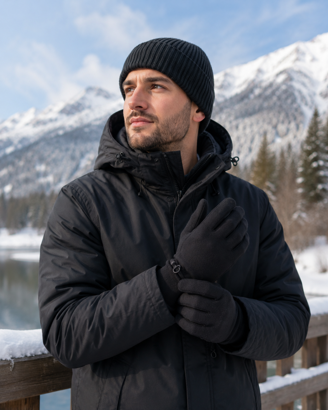 AROSA | Fleece-Handschuhe Schwarz