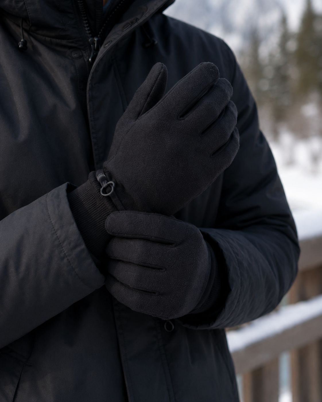AROSA | Fleece-Handschuhe Schwarz