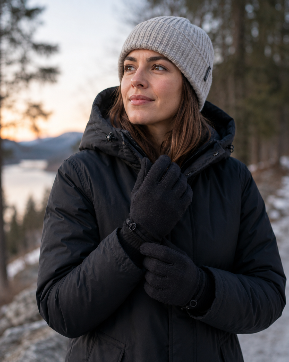 AROSA | Fleece-Handschuhe Schwarz