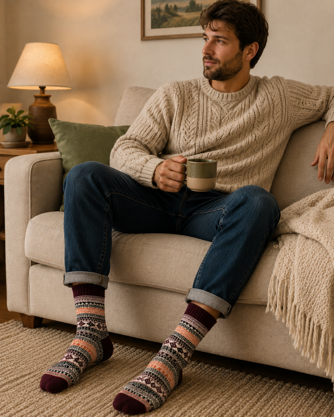 AROSA | Herren Wintersocken Scandinavian Muster 5er-Pack