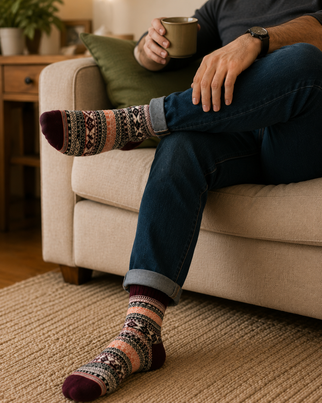AROSA | Herren Wintersocken Scandinavian Muster 5er-Pack