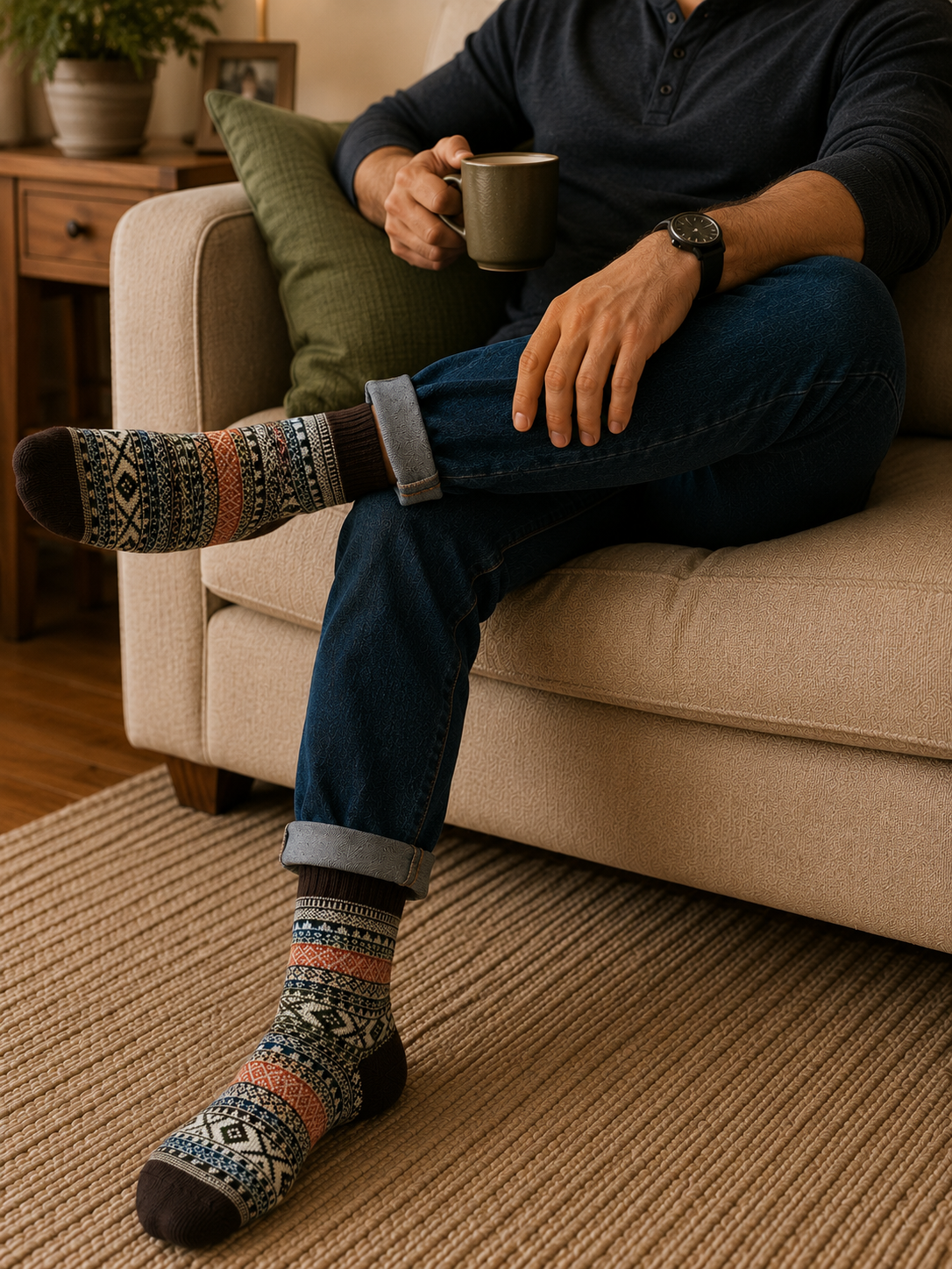 AROSA | Herren Wintersocken Scandinavian Muster 5er-Pack