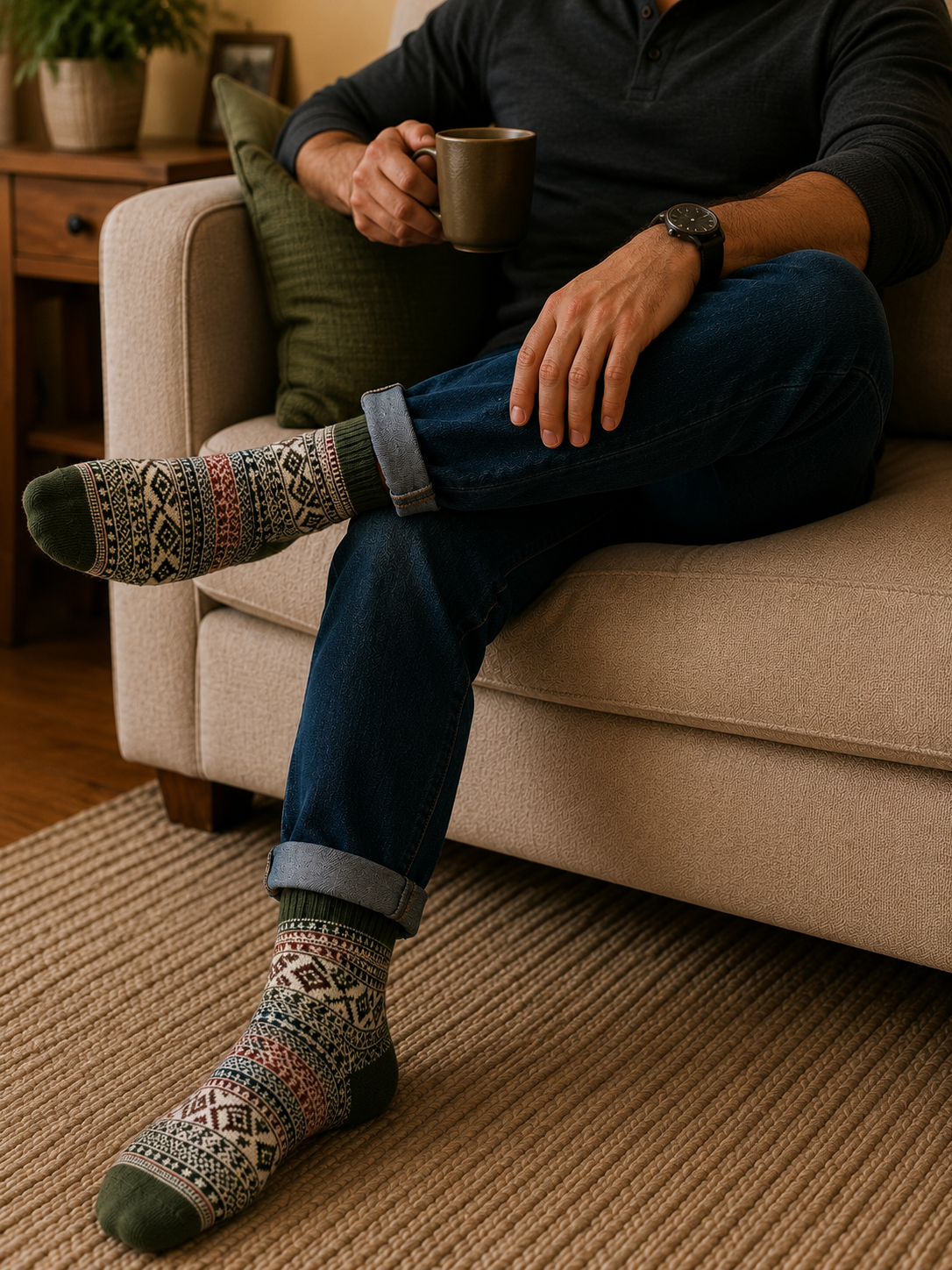 AROSA | Herren Wintersocken Scandinavian Muster 5er-Pack