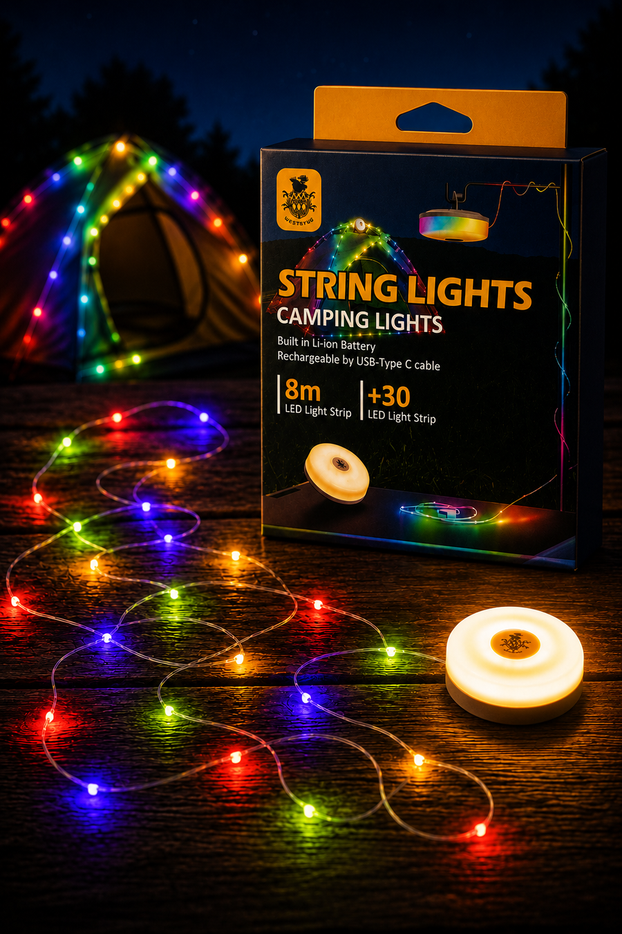 AROSA | LED Lichterkette Bunt Batteriebetrieben