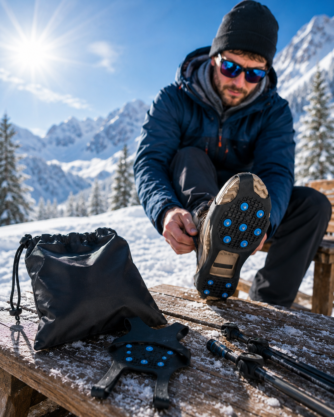 AROSA | Schuhspikes für Schnee & Eis Schwarz