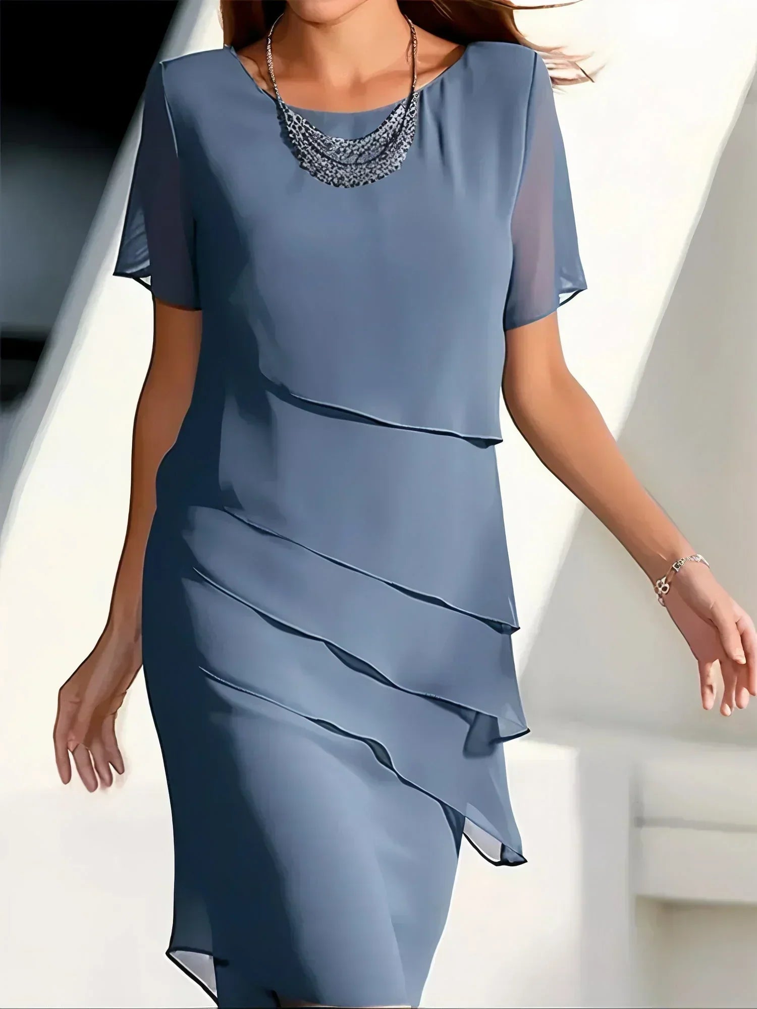 Ursula Chiffon-Midikleid