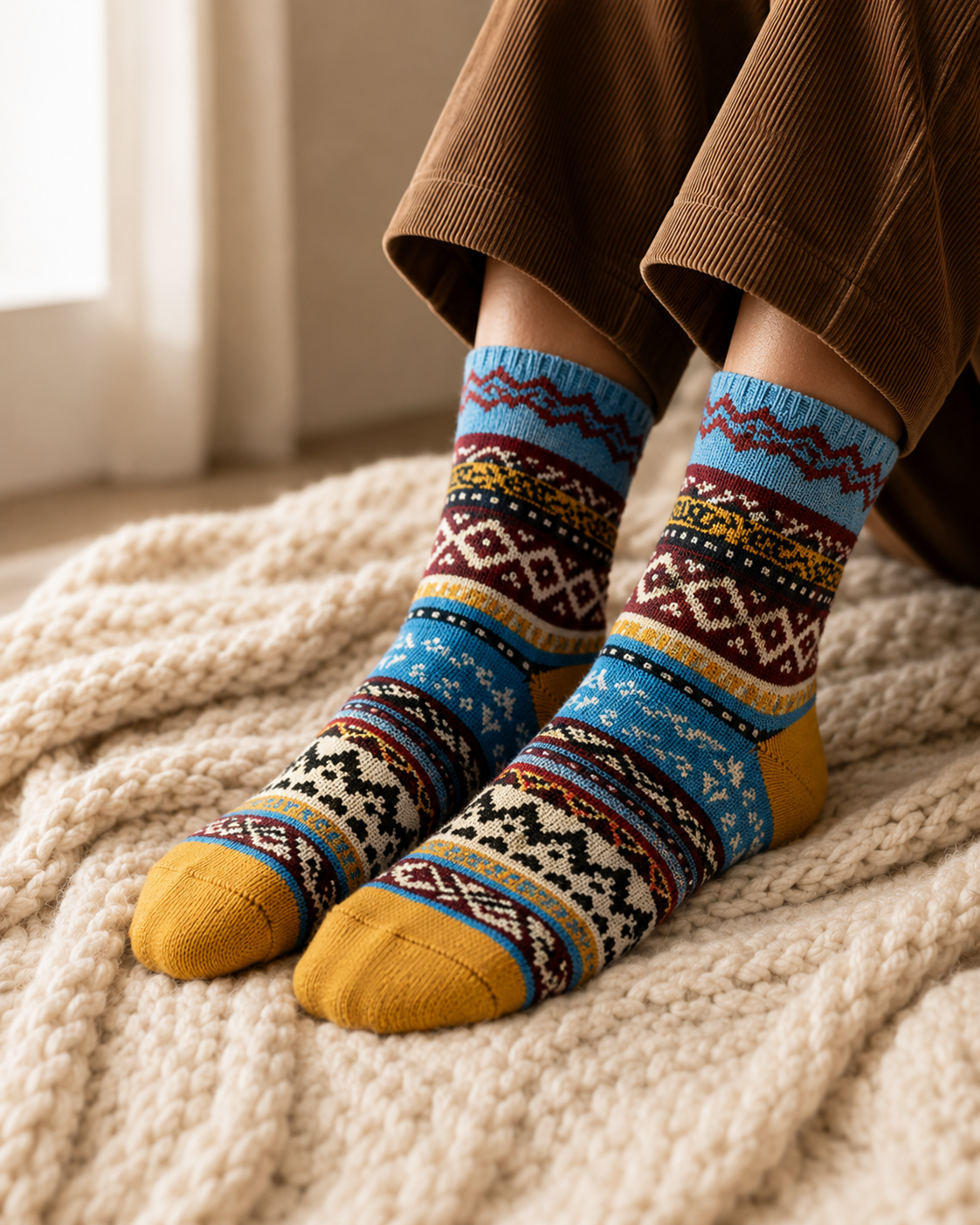 AROSA | Damen Norweger Socken 5er-Pack Bunt