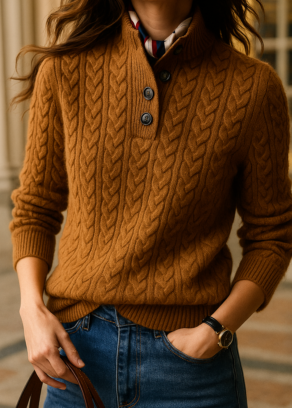 Eleganter Damen Perlenpullover