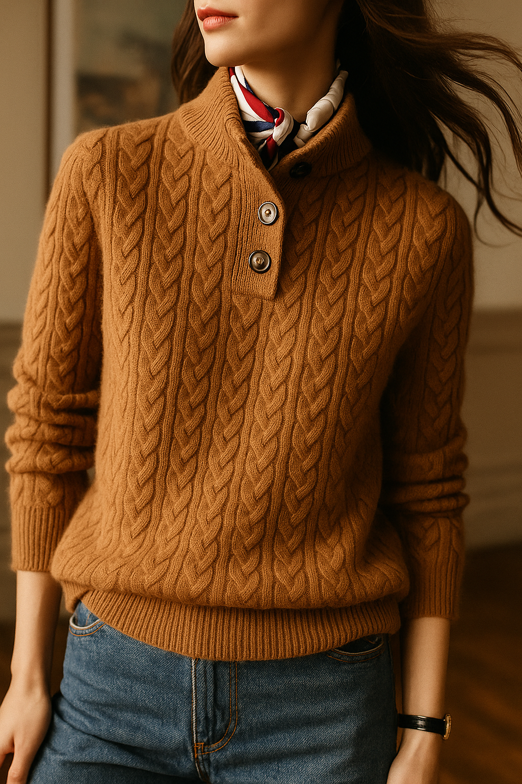 Eleganter Damen Perlenpullover