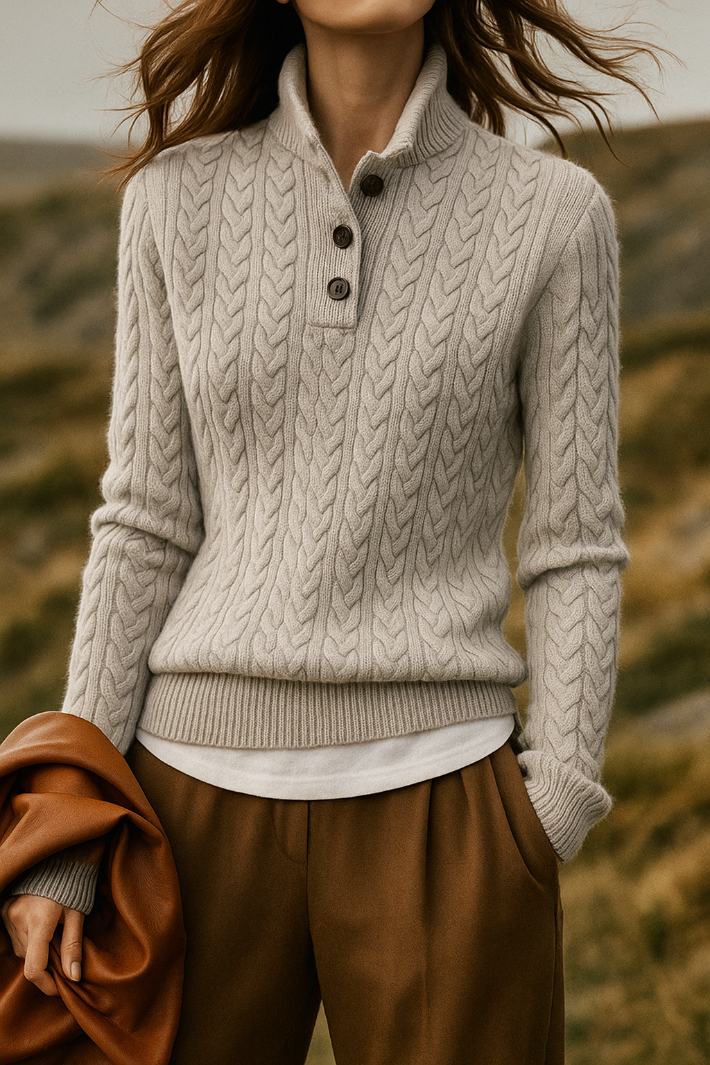 Eleganter Damen Perlenpullover