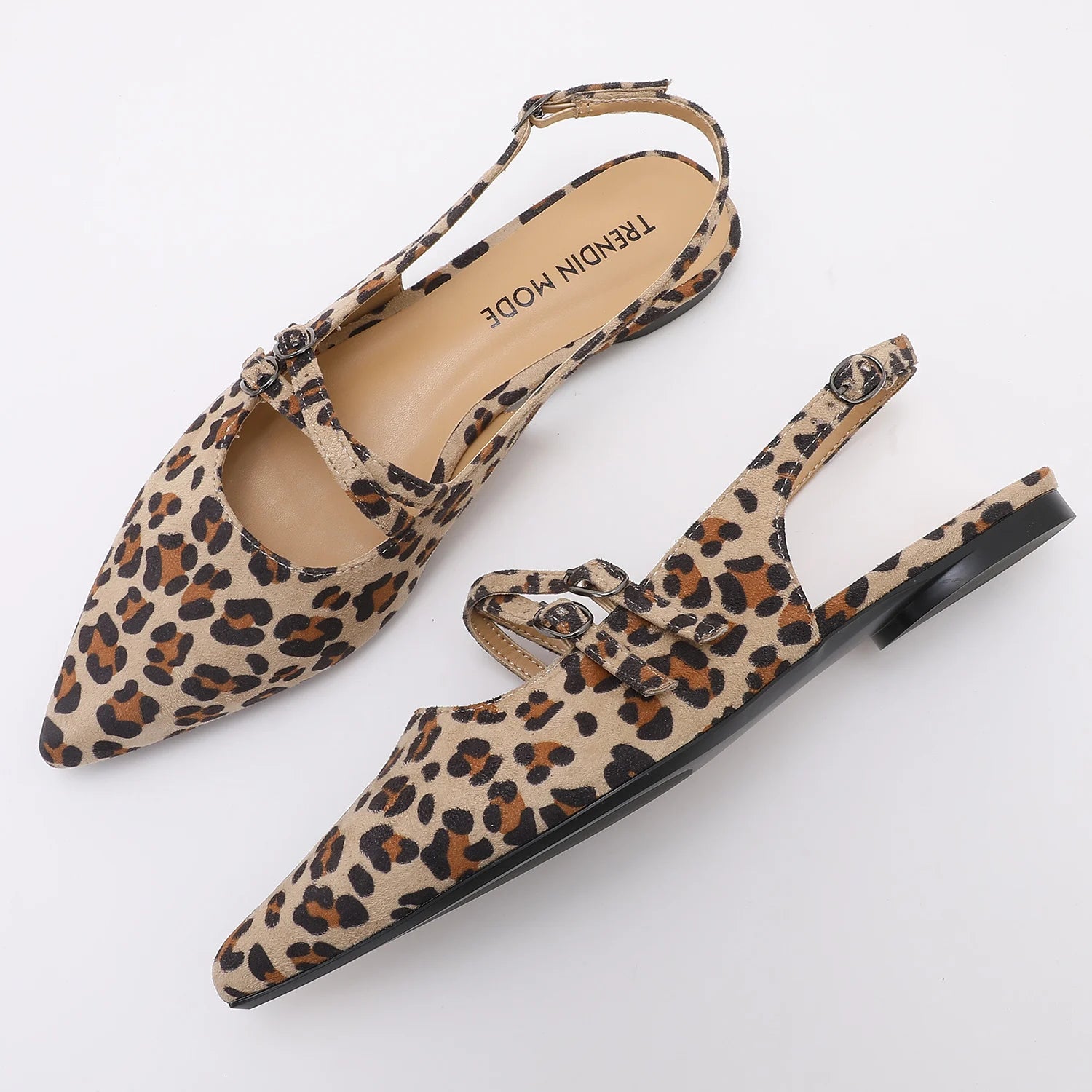 AROSA | Designer Damen Leopardenmuster Slip-On Sandalen