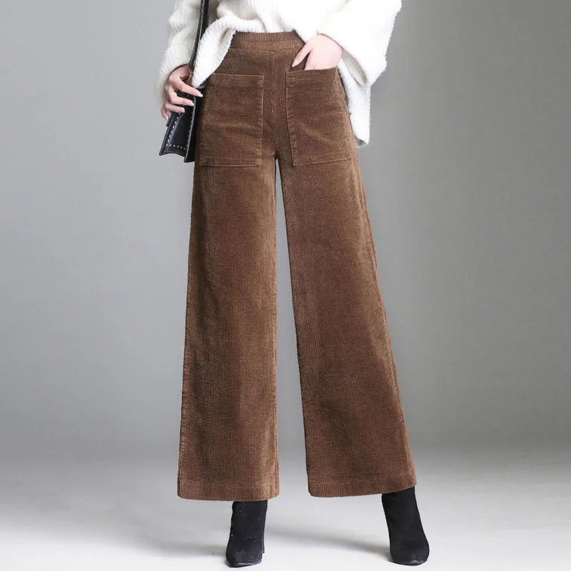 Damen Cord-Schlaghose – Elegante Retro-Hose mit weitem Bein