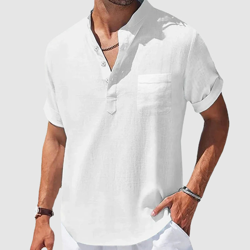 Jim | Lässiges Henley Kurzarmhemd