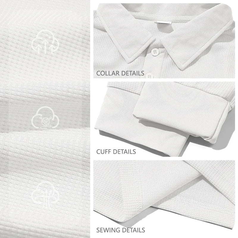 Rafael | Poloshirt mit Langarm und Struktur