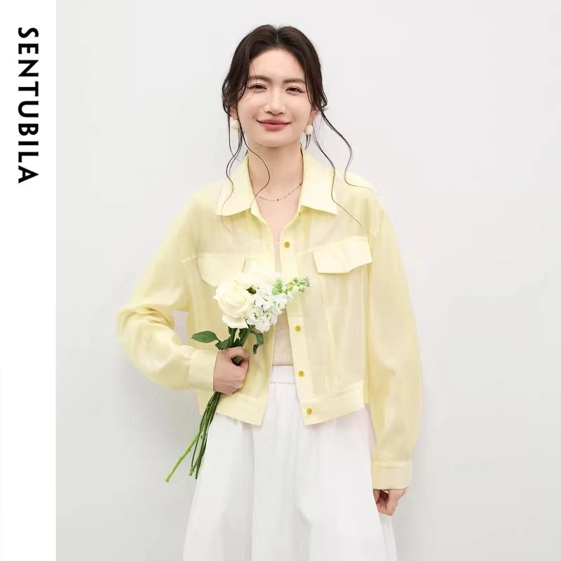 Lavinia | Bluse mit transparentem Stoff und Kragen