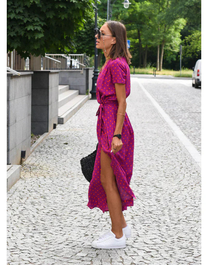 Eva- Stilvolles V-Ausschnitt-Kleid