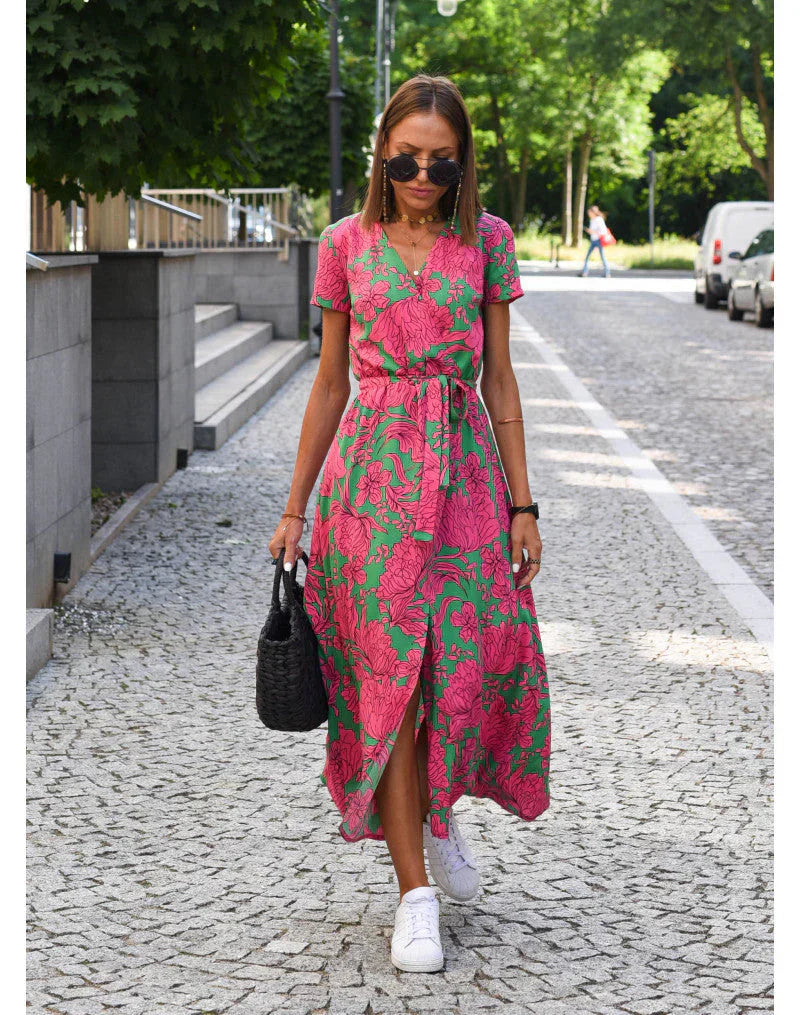 Eva- Stilvolles V-Ausschnitt-Kleid