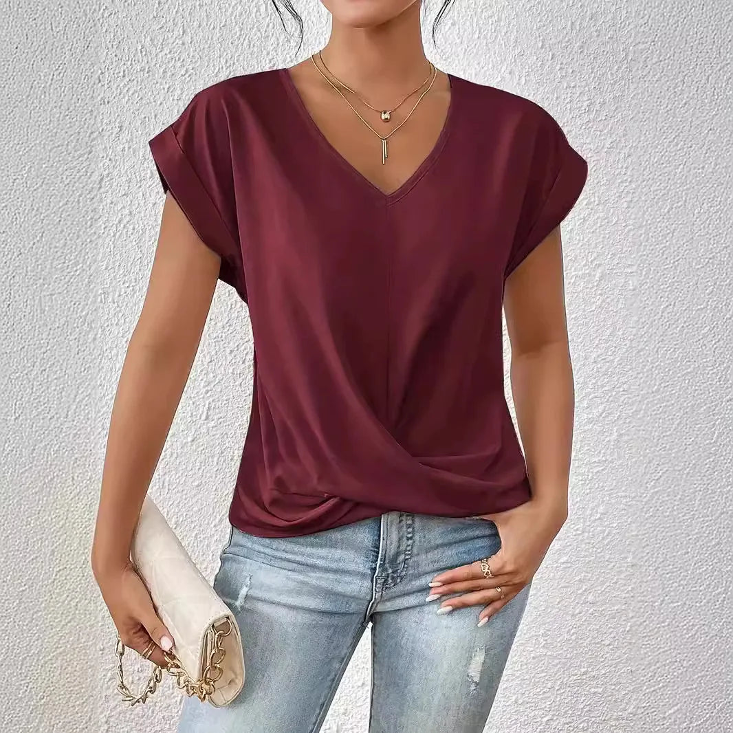 AROSA | Damen V-Ausschnitt T-Shirt – Elegantes Kurzarm-Oberteil