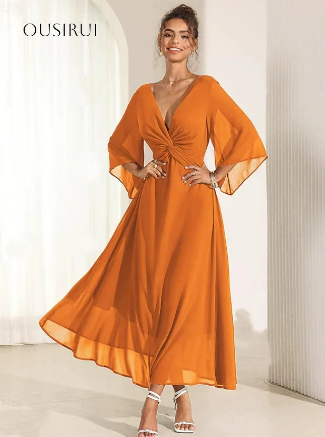 AROSA | V-Ausschnitt Chiffon Homecoming Kleid