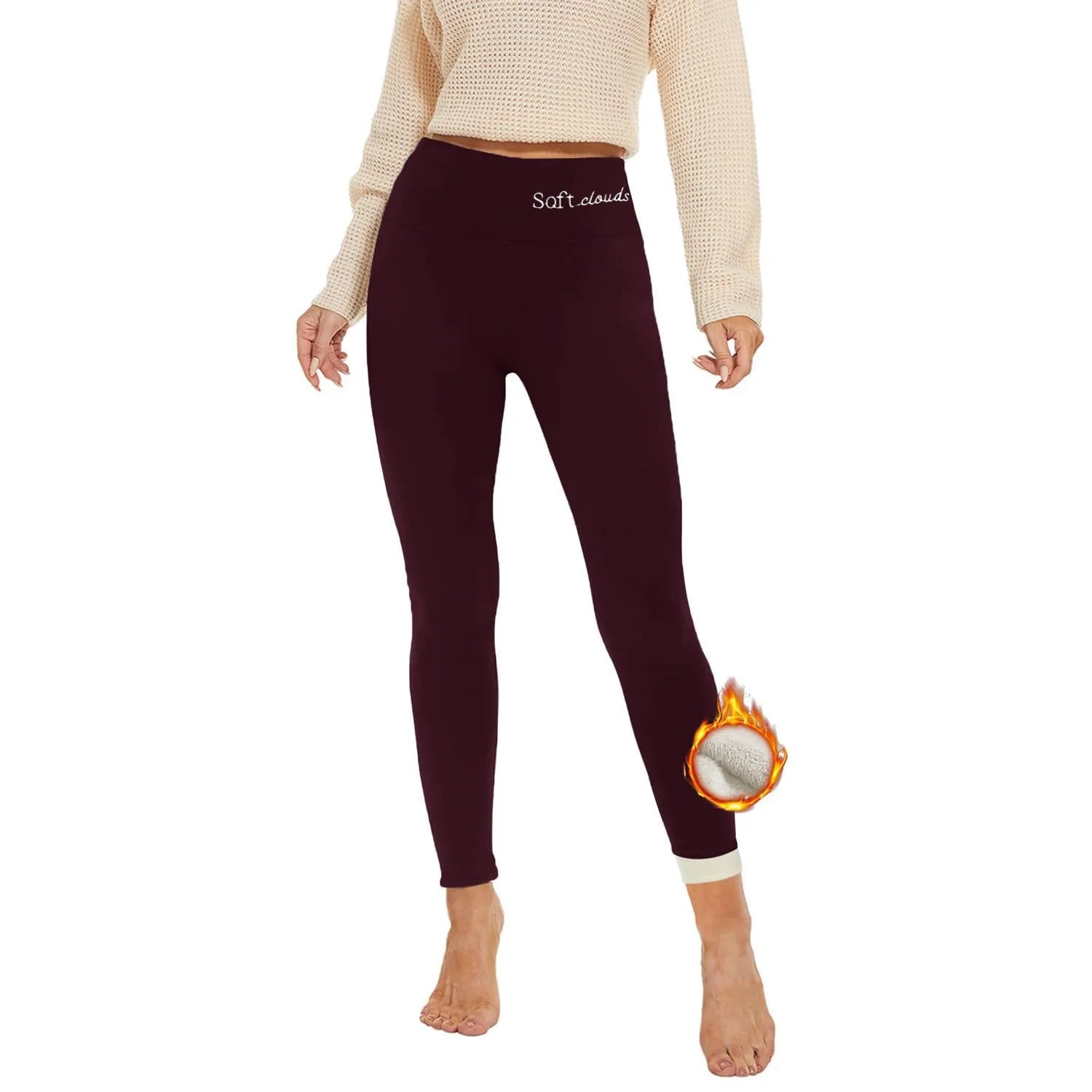 Gefütterte Winter Fleece Damen Leggings Warm & Bequem