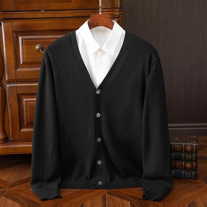 Lorenzo | Strickcardigan mit V-Ausschnitt und Knopfleiste