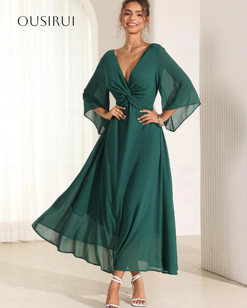 AROSA | V-Ausschnitt Chiffon Homecoming Kleid
