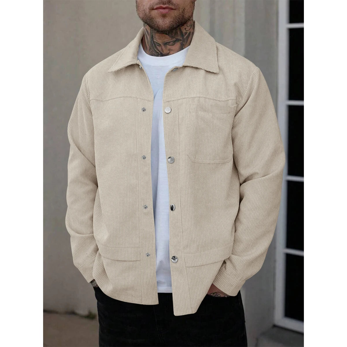 Tomas | Jacke aus Cord mit Knopfleiste