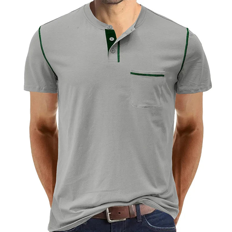 AROSA | Henley T-Shirt mit kurzen Ärmeln und Stehkragen