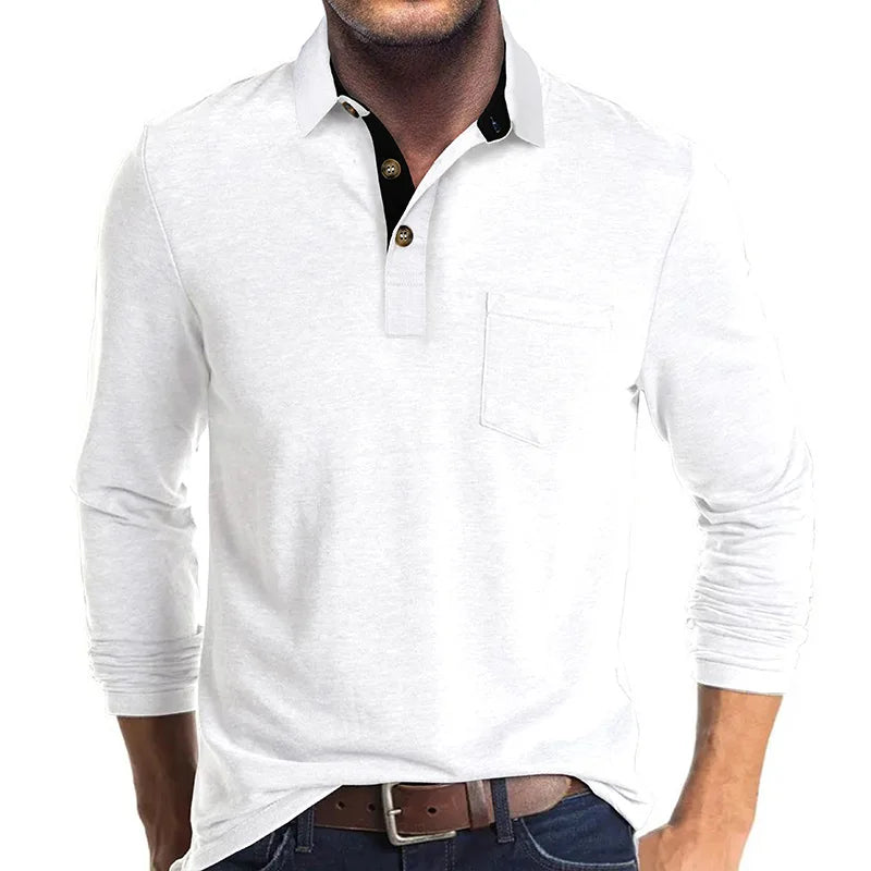 Jörg Herren Langarmshirt in Unifarbe